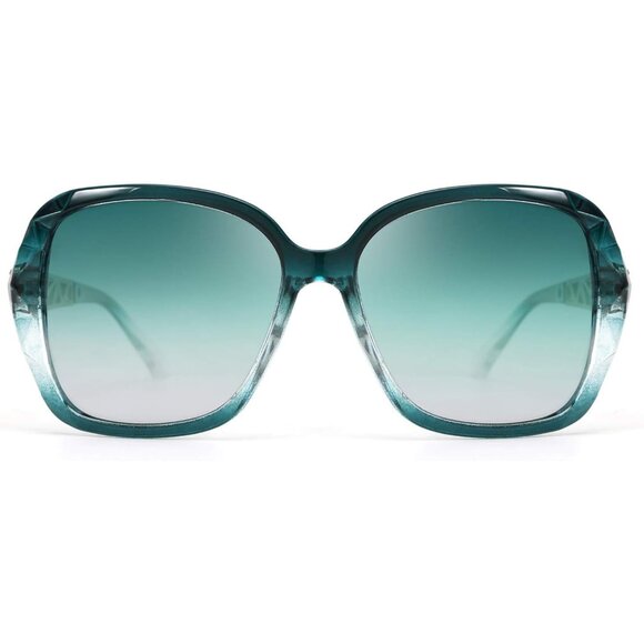 Women's Crystal Square Sunglasses Sparkling Composite Shiny Frame Design - Picture 7 of 8